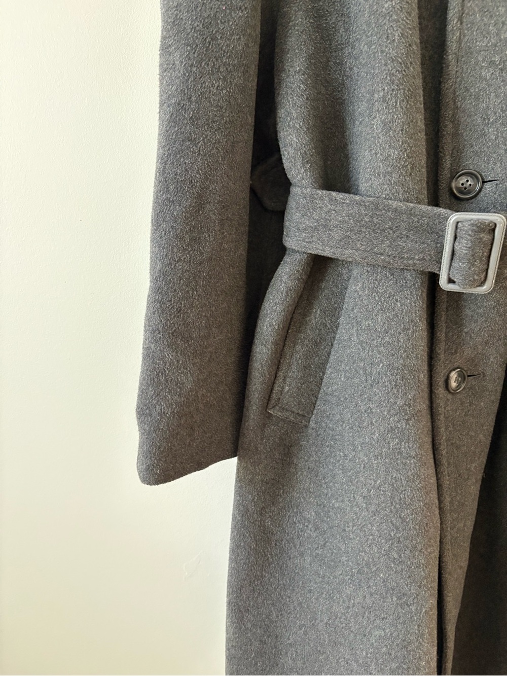 Vintage Wool Cashmere Oversized Coat Size 44 XL Italian Fabric Heavyweight Fall - Picture 9 of 16